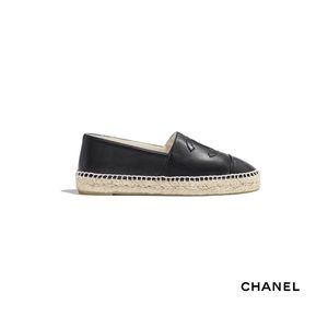 “LIKE NEW” CHANEL Lambskin Black Espadrilles